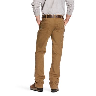 Ariat Work: Rebar M4 Low Rise DuraStretch Washed Twill Dungaree Boot Cut Pantalones Hombre - Kaki (Y